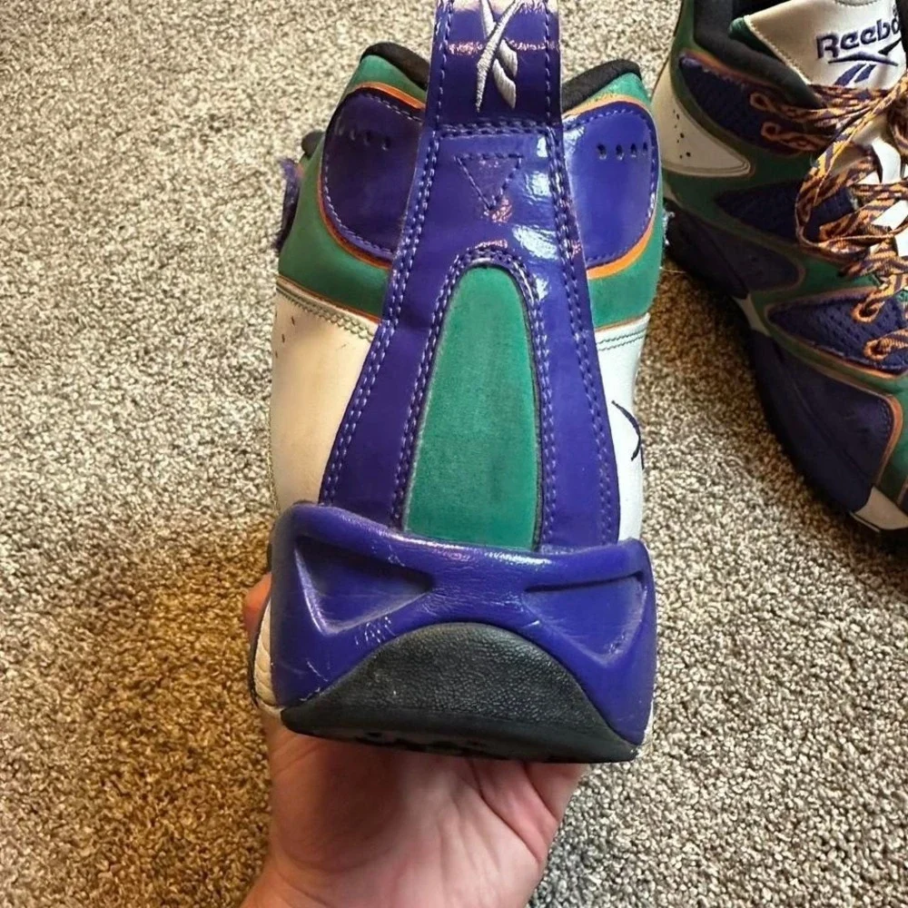 Reebok Kamikaze 1 Mid Aztec Men's Basketball Sneakers Size 10.5 Purple‎ Green